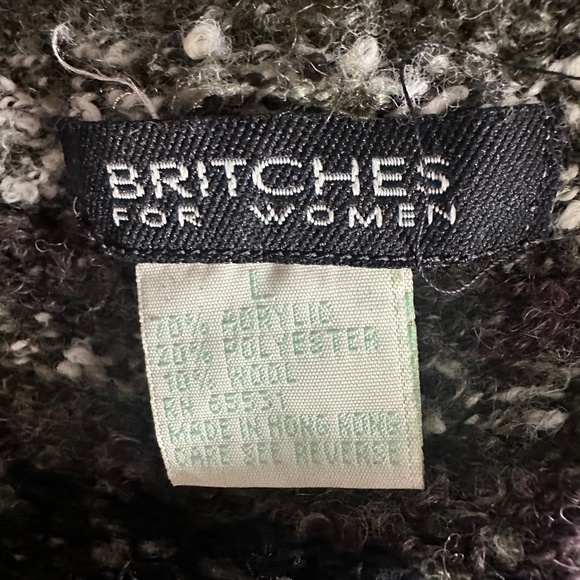 Britches For Women Fair Isle Wool Blend V Neck Chunky Sweater Sz Large - Picture 7 of 7